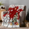 thumbnail image 2 of Red Christmas Flannel Blanket for Bed,Travel and Camping, Dwarf Present Xmas Ball Snowflake Winter Super Soft Cozy Blanket for All Seasons 60"x80", 2 of 9