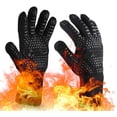 thumbnail image 2 of Guante resistente al calor Guante para horno hasta 800 °C Guantes universales para horno Guantes resistentes al calor y antideslizantes para barbacoa, parrilla, horno, cocina y chimenea, negro, 1 par (A) Sailing  Electrónica, 2 of 5