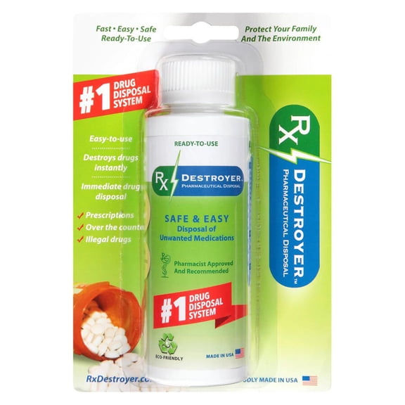 RX DestroyerDrug Disposal Bottle, Protect Your Family and the Environment, 4.0 Ounce