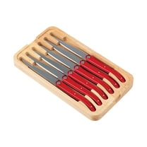 Laguiole Sens 6-Piece Steak Knife Set - Red handle