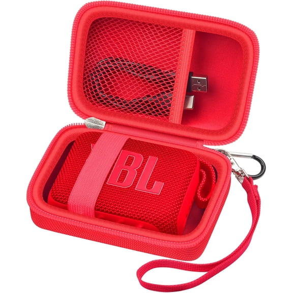 Carrying Case Compatible with JBL Go 3 Portable Bluetooth Wireless Speaker (Red)