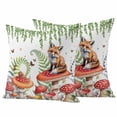thumbnail image 2 of Pack of 2 Outdoor Pillow Covers,Waterproof Pastoral Mushroom Fox Throw Pillow Covers,Watercolor Eucalyptus Botanical Decorative Pillowcases Cushion Covers for Couch Pillow Sham Protector 16x16 Inch, 2 of 8
