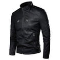 thumbnail image 2 of kurtrusly Stand Out In Style With Cool Men S Motorcycle Jacket Stylish And Warm Faux Leather Motorcycle Jacket black 4XL, 2 of 6