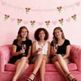 thumbnail image 4 of Banner Neyeidru Happy Galentines Day, rosa con purpurina en forma de corazón, 4 of 7