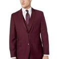 thumbnail image 2 of Adam Baker by Caravelli Men's 613709 Single Breasted Stretch Slim Fit Stretch 2-Button Vested Suit Set - Burgundy - 46L, 2 of 6