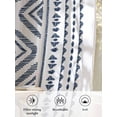 thumbnail image 6 of Sheer Curtains 45 Inch Length 2 Panels Set for Kitchen, Navy Blue Boho Semi Sheer Curtains for Windows, Vintage Southwestern Geometric Stripes Voile Window Treatments Rod Pocket Curtain, 6 of 7