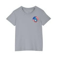 thumbnail image 3 of Boys Girls Independence Day Patriotic Tops Kids 4Th Of July Cotton Shirt Casual Round Neck Short Sleeve Tees Gray 7-8 Years, 3 of 6