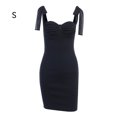 thumbnail image 1 of Mini Vestido De Verano Vestido De Tirantes Con Cordones Plisados ​​Sin Espalda Ropa Sexy, Negro, S Vogacara AP001275-04B, 1 of 7