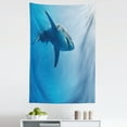 thumbnail image 1 of Shark Tapestry, Fish Swimming in the Ocean Underwater Beauty Tropical Island Water Nature Landscape, Fabric Wall Hanging Decor for Bedroom Living Room Dorm, 5 Sizes, Pale Blue, by Ambesonne, 1 of 1
