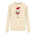 thumbnail image 6 of Uootdi Christmas Long Sleeve Gift Sweatshirts for Women Crewneck Christmas Gnome Wine Glass Cute Santa Hat Xmas Tree Graphic T-S hirts, 6 of 6