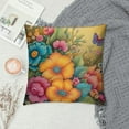 thumbnail image 2 of Creowell  Summer Colorful Flowers Abstract Art Throw Pillow Covers Square Pillowcase Pretectors Cushion Cover for Home Office Sofa Couch, Double-Sided Printed, 2 of 5