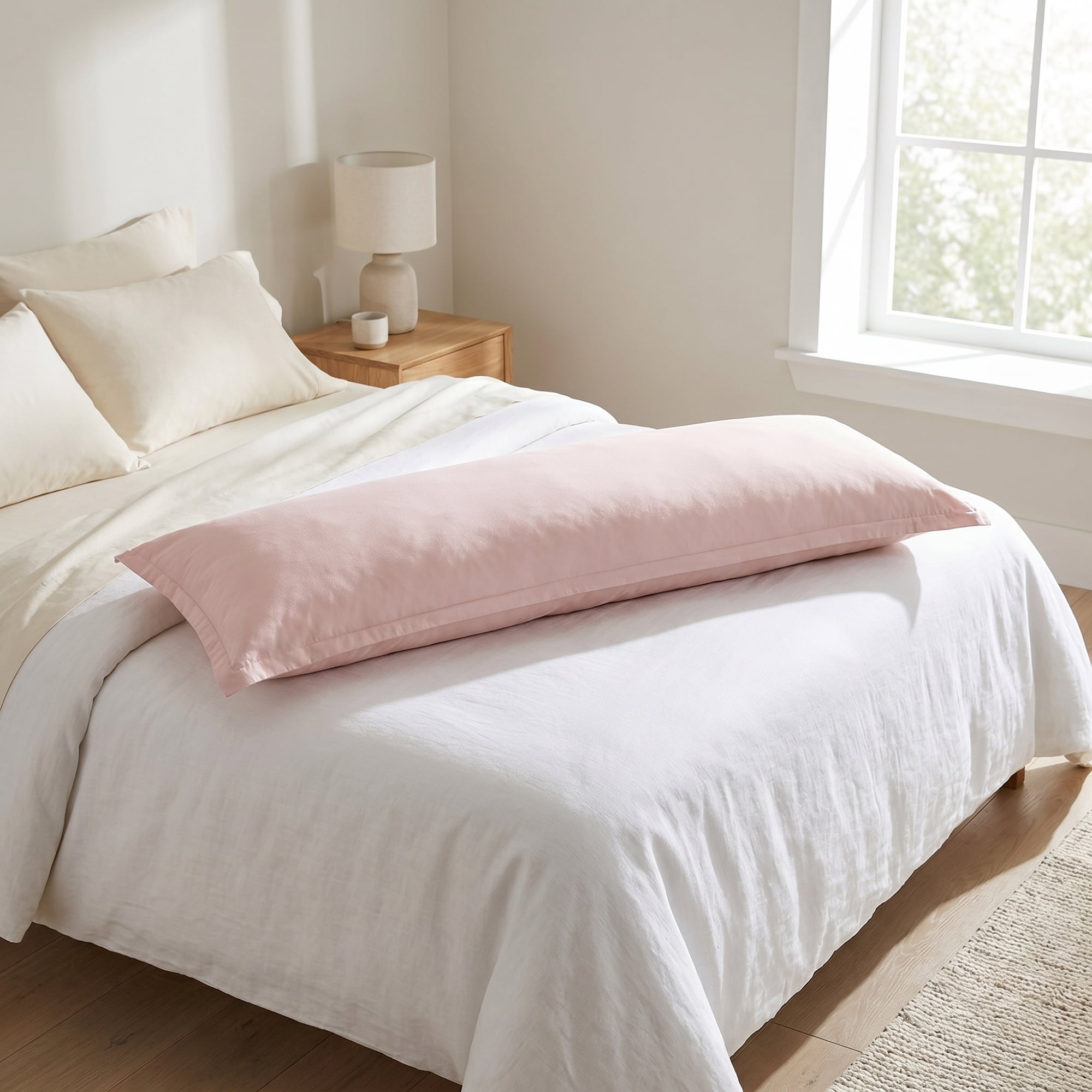 Unique Bargains 1 Pack Soft Cooling Cotton Pillow Covers Wrinkle Resistant Light pink A
