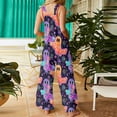 thumbnail image 5 of WTOBBY Women's Sleeveless Cotton Romper with Halloween Print, Casual Overalls Featuring Adjustable Straps, Pockets, Comfy Fit for Summer, Cute and Stylish,PurpleXL, 5 of 7