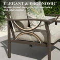thumbnail image 4 of Heynemo Outdoor Patio Furniture Set, 7 Piece Patio Conversation Set with Side Table and Ottomans, Metal Furniture Set for Porch Backyard Garden, Coffee, 4 of 6