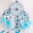 thumbnail image 6 of LHWEN Circular Craft Hanging Wall Decor Feathers Decoration Home Decor 60cm Wall Hanging Ornament Bedroom Living Room Decor Gift for Friends Family Boho Indoor Decoration Pass Through Good Dreams, 6 of 8