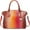 1-colorful Rose and Brown, variant on Women Purse Satchel Bag Long Crossbody Classy Tote Bag Top Handle Vegan Leather Ladies Handbags Embossed Pattern