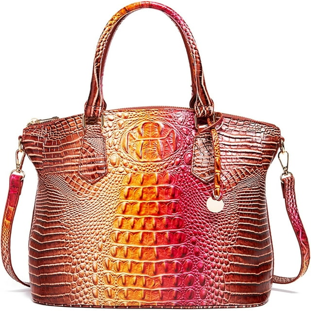 LHSHID Women Purse Satchel Bag Long Crossbody Classy Tote Bag Top Handle Vegan Leather Ladies Handbags Embossed Pattern