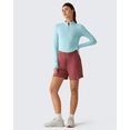thumbnail image 7 of G4Free Lightbreeze Women's UPF 50+ Sun Shirts Long Sleeve Crop Workout Tops Thumbholes Mock Neck Quater Zip Tees Running, 7 of 7