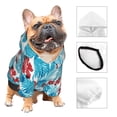 thumbnail image 3 of Goofa Hawaiian Style Pattern Small Dog Sweater Hoodies Pet Grey Hooded Soft Fleece Sweatshirts with Pocket Fall Winter Puppy Cat Sweaters Warm Clothes-, 3 of 8