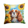 thumbnail image 2 of Cavalier Spaniel in Sunflowers Throw Pillow 14 in x 14 in, 2 of 2