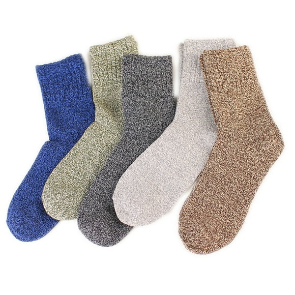 5 Pairs Winter Crew Socks Cozy Warm Insulated Hiking Socks Boot Socks for Men