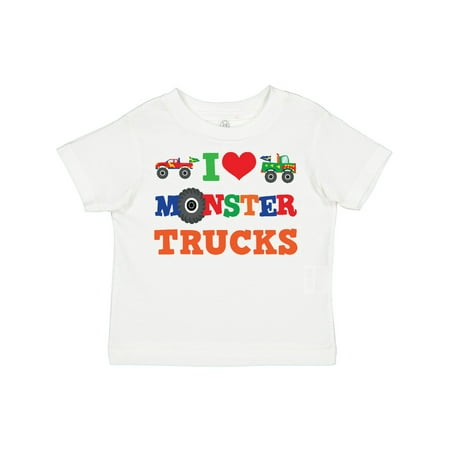

Inktastic I Love Monster Trucks Gift Toddler Boy or Toddler Girl T-Shirt
