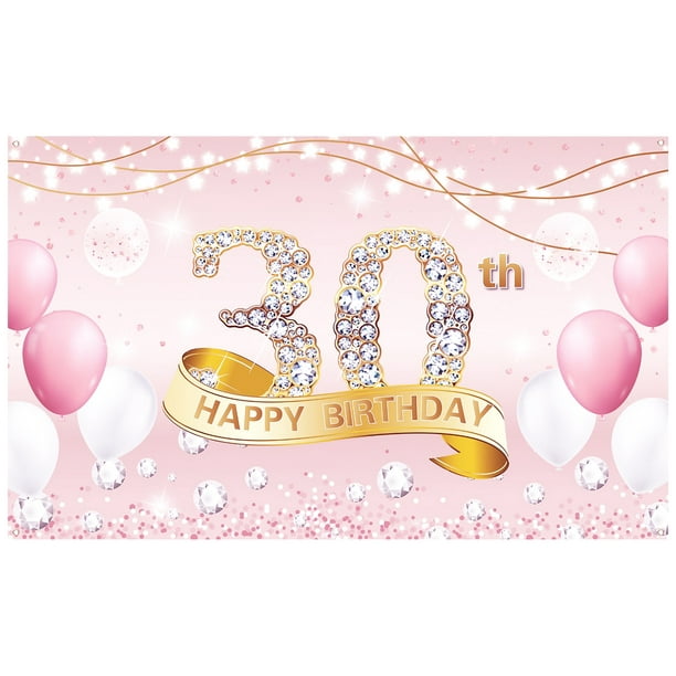 Happy 30th Birthday Banner 30 Birthday Poster Party Backdrop Decoration ...