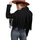 thumbnail image 5 of ICHUANYI Clearance Women's Solid Color Fashion Jacket Leather Coat Deerskin Velvet Temperament Neck Tassel Short Coat(Black, M) ICHUANYI WER2023081513293, 5 of 8