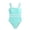 Light Blue, variant on Girls Two Piece Swimsuit Tummy Control Color Block Spaghetti Straps Vacation Beach Bathing Suit for Girls Size 7-14