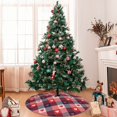thumbnail image 7 of Yiaed Heart Plaid Print Christmas Tree Skirt , Tree SkirtsTree Mat for Christmas Winter Holiday Indoor Decorations-30", 7 of 7