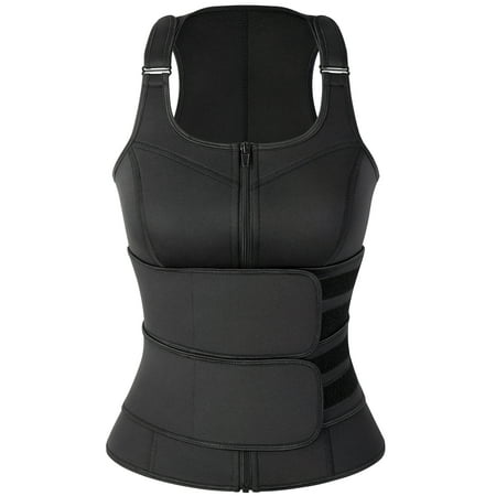 

Vaslanda Neoprene Sauna Suit for Women Waist Trainer Vest Zipper Body Shaper with Adjustable Double Straps Tank Top for Weight Loss Everyday