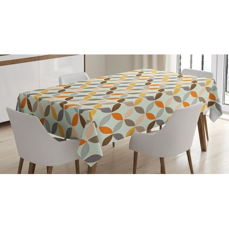- Geometric Circle Decor Tablecloth, Colorful Modern Spherical Complex Opposite Angled Cyclic Tiles Oval Print, Rectangular Table Cover for Dining Room Kitchen, 60 X 90 Inches, Multi, by Ambesonne