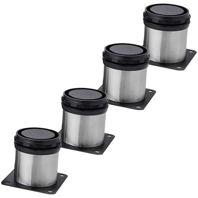 4x Pieds de meubles, réglables Pied pieds de meubles - Chrome Métal - Hauteur réglable (Total: 50mm)