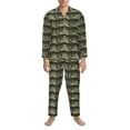 thumbnail image 3 of Hirioo Largemouth Bass Fish for Men's Pajama Sets 2 Piece Pjs Men's Long-Sleeved Pajama Set Button Down Sleepwear,S-XXL-X-Large, 3 of 7