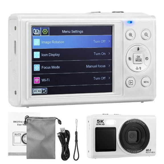 5K Digital Camera - WiFi 80MP Cameras for Photography - with 2.8" Flip Screen - Autofocus Compact Video Travel Camara