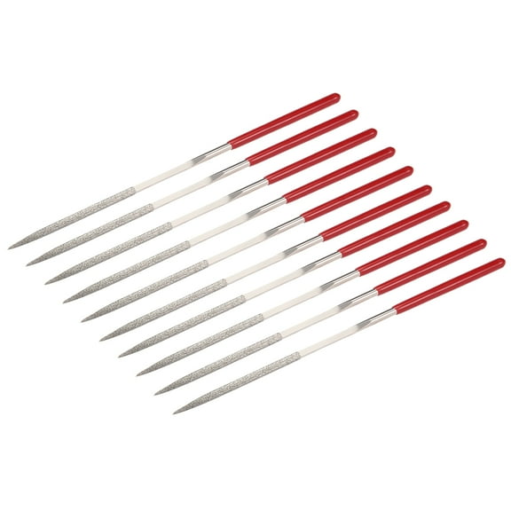10Pcs 3mm x 140mm Square Diamond Needle File 150 Grit