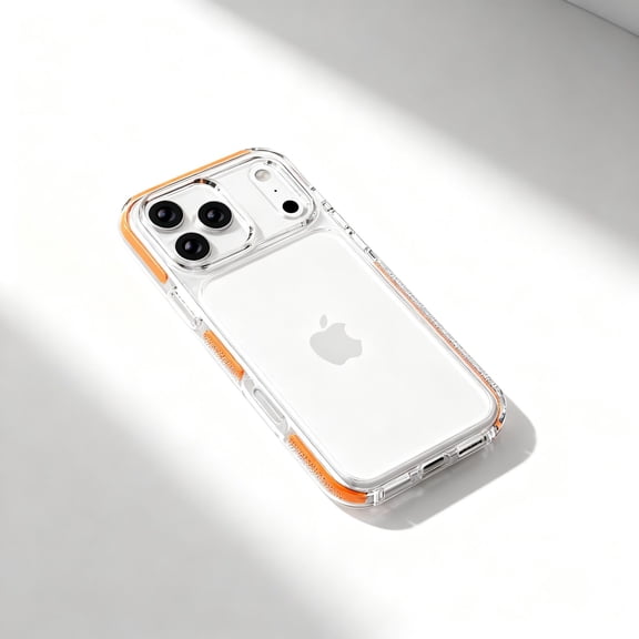 Allytechgroup Clear Case for Apple iPhone 17 Pro, Crystal Transparent Drop Protection Anti-Scratch Not-Yellowing Hybrid TPU PC Bumper Rugged Phone Cover Case for iPhone 17 Pro, Orange