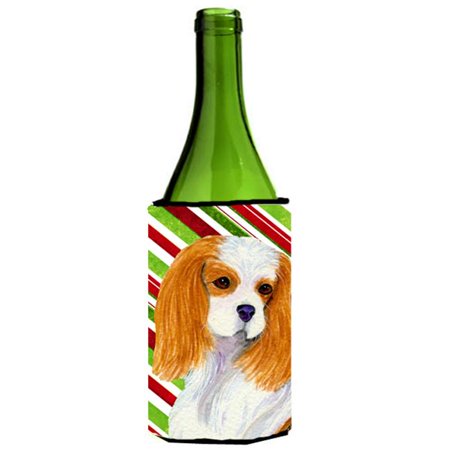 

Cavalier Spaniel Candy Cane Holiday Christmas Wine bottle sleeve Hugger
