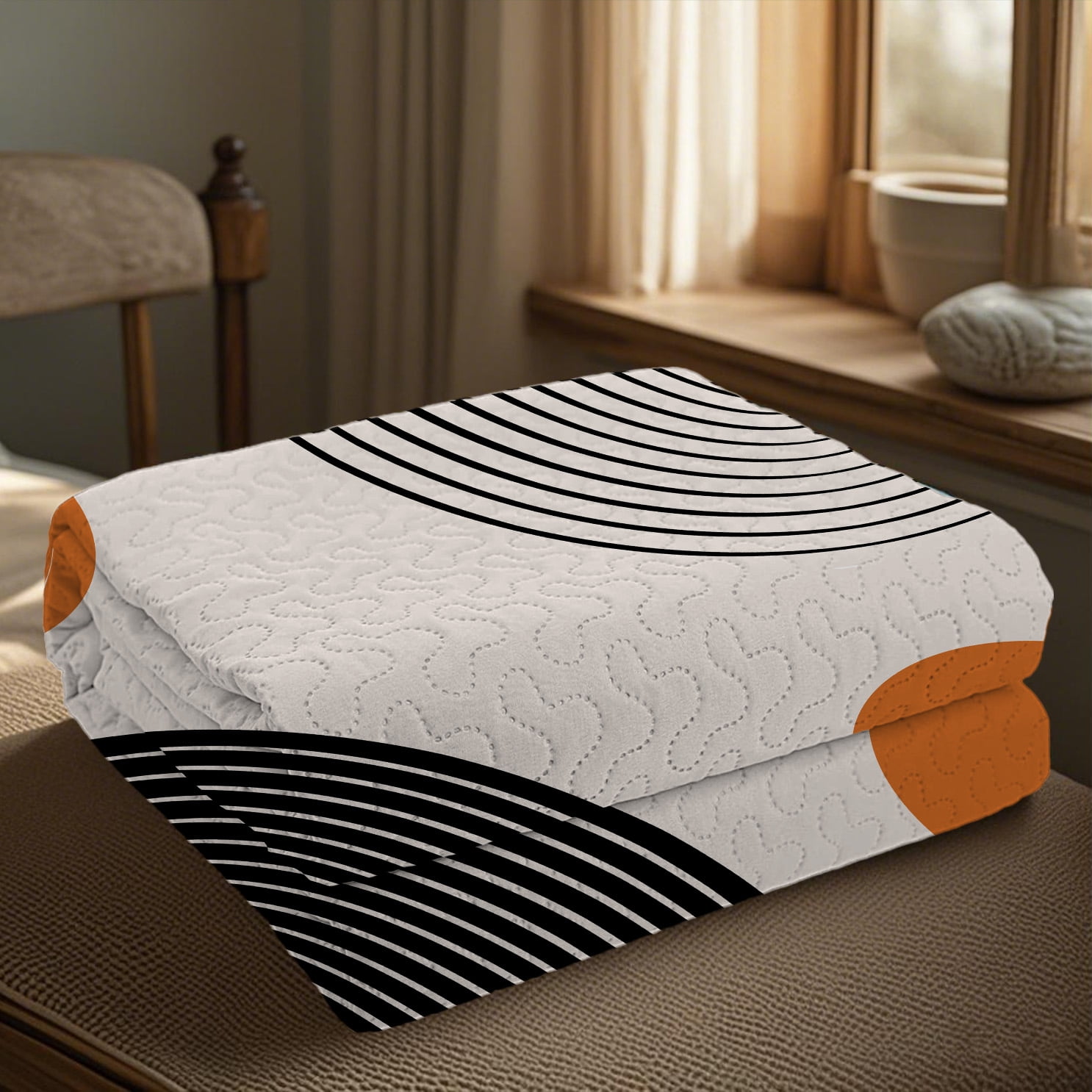 Davulos Quilt Sets Queen Size,3 Piece Lightweight Microfiber Bedspread Coverlet Bedding Set with Geometric Pattern Boho Bedding Set