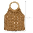 thumbnail image 4 of Cotton Rope Weave Bag Handmade Women Tote Bag Attractive Handy Bag Girls Beach Handbag for Daily Use (Light Brown), 4 of 6