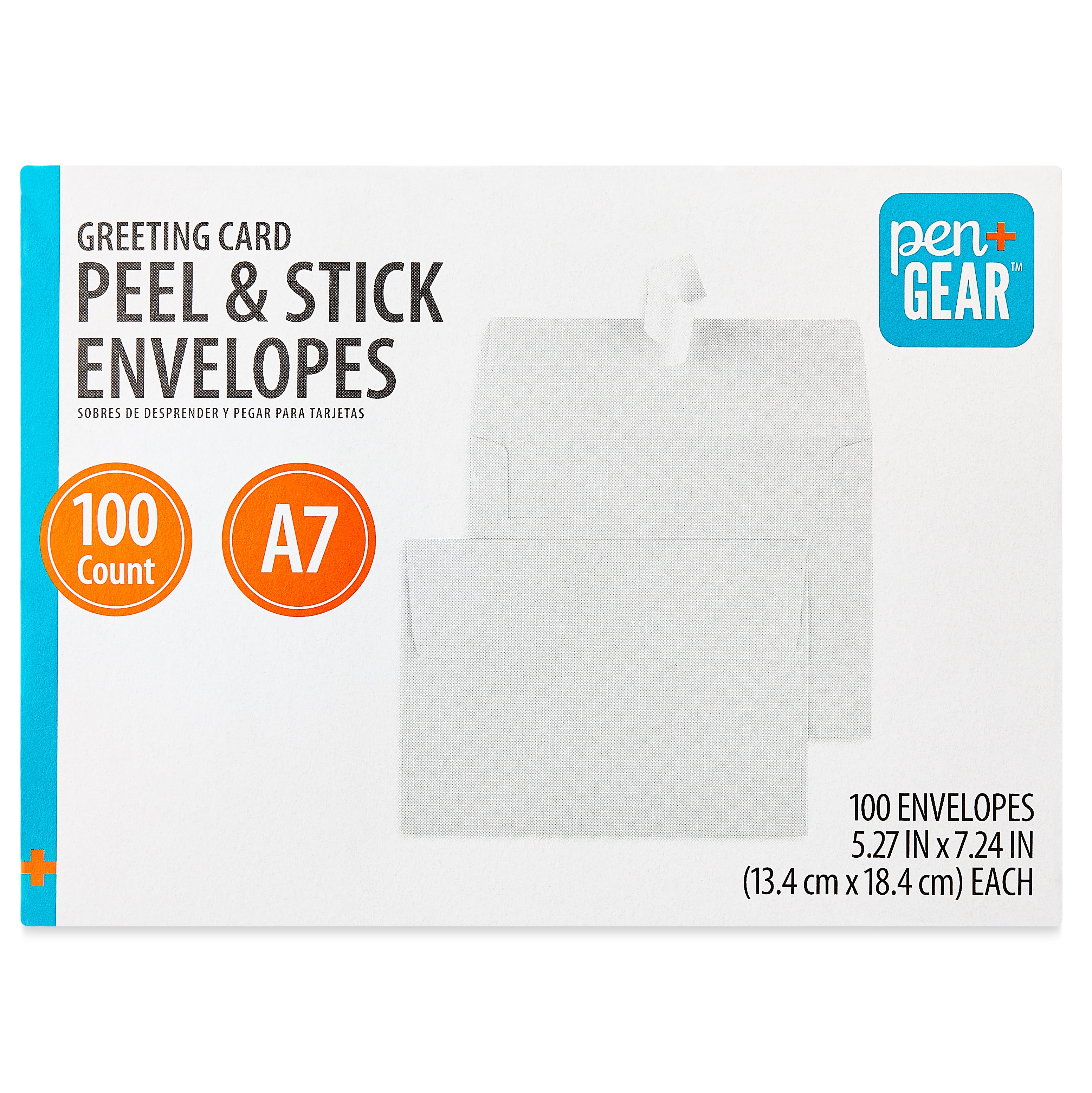 (4 pack) Pen+Gear A7 Greeting Card Peel and Stick Envelopes, White, 5in x 7in, 100 Count