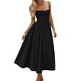 thumbnail image 1 of Women's Flattering Waist Casual Dress - Solid Color, Polyester/Spandex, Spring/Summer/Autumn, S-XXXL, 1 of 5