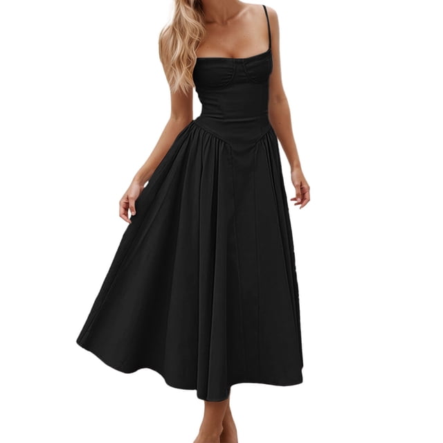 Women's Flattering Waist Casual Dress - Solid Color, Polyester/Spandex, Spring/Summer/Autumn, S-XXXL