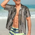 thumbnail image 7 of Kll Men'S Hawaiian Shirt Short Sleeve Button Down Beach Shirts-Wooden Texture, 7 of 7