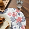 thumbnail image 3 of Blue Red Coastal Round 13 Inch Placemats Set of 2, Sea Turtle Nautical Coral Summer Beach HeatResistant Non Slip Place Mats for Dining Table, Wipeable Braided Kitchen Table Mats for Housewarming, 3 of 9
