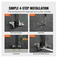 thumbnail image 4 of Outdoor Stair Railing, 1-5 Steps Wrought Iron Handrail Adjustable Exterior Handrails with Fence, Concrete Step Railing Kit, Matte Black, 4 of 7