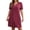 Wine, variant on Efsteb Mini Dresses for women Summer Ribbed V-Neck Short Sleeve Casual Shirts Dress Loose Fit Textured Knit Dress for Everyday (Blue,XXL)