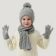 thumbnail image 5 of Gamivast 3Pcs Kids Winter Beanies Hat Scarf Gloves Set for 1-10 Years Old Boys Girls Knit Thick Warm Toddler Hat with Pom Long Scarf Warmer Gaiter Mittens Thermal Sets, 5 of 6
