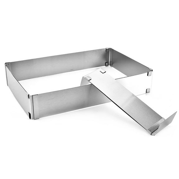 OUNONA Adjustable Square Cake Slicer Mousse Cutter Stainless Steel Layered Cake Mold Baking Ring