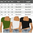 thumbnail image 4 of TQFXJ421SJ Women T-Shirts with Short Sleeve Basic Square Neck Crop Tops Slim Fit Vacation Outfits Trendy Navy S, 4 of 6